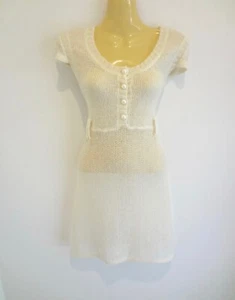*TIMELESS CLASSIC* CREAM WOOL MOHAIR SOFT STRETCHY KNIT DRESS sz8 WORN ONCE! - Picture 1 of 1