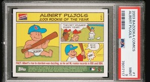 2003 BAZOOKA COMICS #1 ALBERT PUJOLS BASEBALL CARD CARDINALS PSA 9 LOW POP 