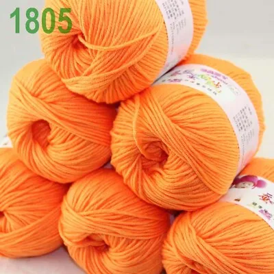 Sale 6 Skeinsx50g Cashmere Silk Wool Children Hand Knit Blankets Crochet Yarn 05 • 16.97€