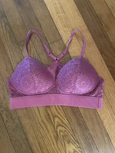 Victoria's Secret PINK Bra L/G/C85 Rose Raspberry Lace Racer Back Pullover NWOT - Picture 1 of 5