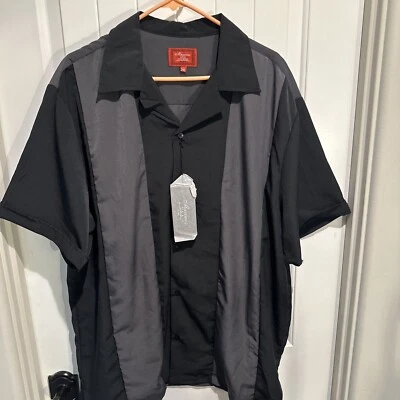 Maximos USA Yucatan Mens Short Sleeve Button Up Shirt 2XLBlack/Gray Bowling NWT - Image 1 of 4