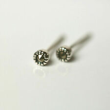 S925 Sterling Silver Extra Tiny 3.2mm Round Marcasite Post Stud Earrings A1333