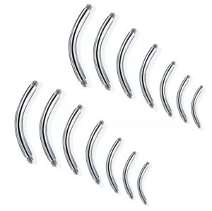 14g 16g Steel Curved Replacement Piercing Bar Spare Part DIY Body Jewellery