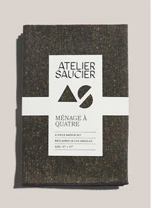 Atelier Saucier 4 Stück Servietten Set - Menage a Quatre The Onyx Set 17" x 17" - Bild 1 von 2