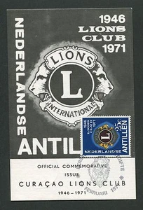 NL NEDERLANDSE ANTILLEN MK 1971 LIONS CLUB CARTE TARJETA MÁXIMA MC CM d2965 - Imagen 1 de 2