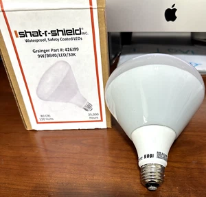 SHAT-R-SHIELD Waterproof Safety Coated 9W-BR40-LED-30K Medium Screw Light Bulb - Picture 1 of 5