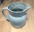 Japanese Pitcher with Grape Vine Detail. 8" tall - Sea foam Green, Vintage