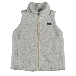 PATAGONIA Girls Size Large 12 Youth Los Gatos Fleece Full Zip Vest White - Picture 1 of 9