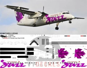 V1 Decals DeHavilland Dash 8-300 Air Canada Jazz for 1/72 Hobbycraft Model Kit - Picture 1 of 8