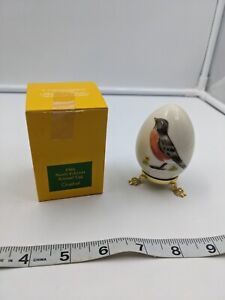 1986 Goebel Collectible Annual Limited Ed. Porcelain Egg w/ Claw Feet "Robin"