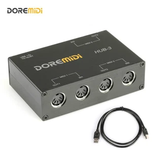 DOREMiDi MIDI 3x3 Box USB MIDI Interface MIDI Box MIDI HUB-3 - Picture 1 of 12
