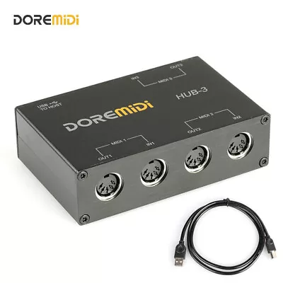 DOREMiDi MIDI 3x3 Box USB MIDI Interface MIDI Box MIDI HUB-3 - Image 1 of 4