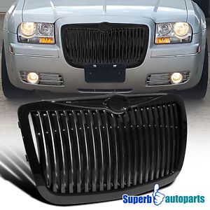 Fits 2005-2010 Chrysler 300 300C Vertical Front Grill Hood Grille Black