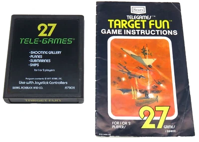 Target Fun (Atari 2600, 1977) Sears Tele-Games (Cartridge & Manual) NTSC #1 - Image 1 of 4