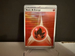 2025 Pokemon TCG Basic Fire Energy 018 Black Bolt White Flare Holo Card NM+ - Picture 1 of 1