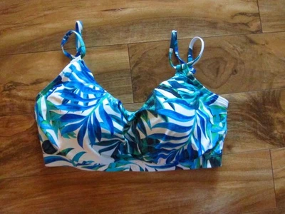 Top de bikini SUNSETS azul floral con aros talla 38DD Foto 1 de 4
