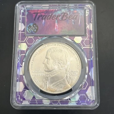 2005 P SILVER JOHN MARSHALL COMMEMORATIVE DOLLAR PCGS MS69 - Image 1 of 4