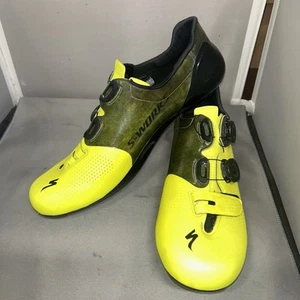 Specialized S-Works 6 Road Bike Carbon Shoes Size 45 US 11 11.5 Boa Yellow Fluo - Picture 1 of 13
