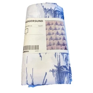 IKEA Aggersund Shower Curtain White/Gray Ships Boats Nautical 71"x71", NIP - Picture 1 of 5