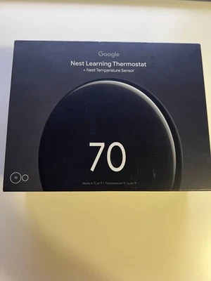 Termostato de aprendizaje Google Nest Nest - negro, nuevo, sellado Foto 1 de 2