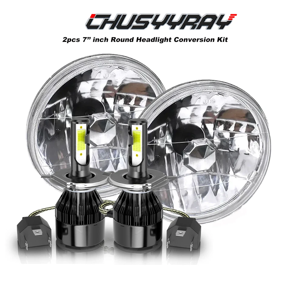 Faros LED redondos de 7 pulgadas para Plymouth Valiant 1963-1976 haz alto H4 Foto 1 de 4