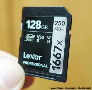 Lexar Professional 128 GB SDXC SD SDHC Speicherkarte 250 MBs UHS-II U3 V60 1667x - Bild 1 von 2