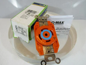 Leviton 2810-IG 30A 2P 3W 125V Orange Twist-Lock Receptacle b21 - Picture 1 of 4