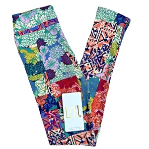 NEW Lularoe Leggings Girls L/XL (sz 8-14) Colorful Floral Buttery Soft Stretch - Picture 1 of 12