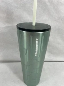 Starbucks 2022 Stainless Steel Mermaid Scales Tumbler Cold 24oz Green New 8/2 - Picture 1 of 7