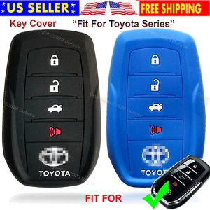 2x Silicone Smart Case Cover Holder Entry Fob for Toyota Land Cruiser 2019 Key - Picture 1 of 4