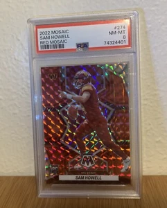 2022 Panini Mosaic Sam Howell Red Mosaic Prizm PSA 8 Rookie RC NFL Debut - Picture 1 of 3