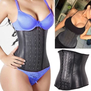 100% Latex Waist Trainer Cincher Corset Fajas Colombianas Reductoras Body Shaper - Picture 1 of 37