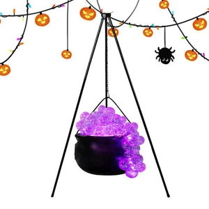 Halloween Decor Outdoor Large Witches Cauldron on Tripod Scary Decorative Bowls - Picture 1 of 11