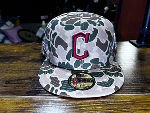 New Era Cleveland Guardians 59FIFTY MLB Duck Camo Cap 7 3/4 Fitted Hat Cap Hat - Picture 1 of 7