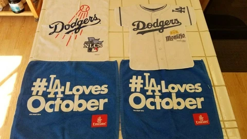 Set of 4 Dodgers Rally Towels. LA Los Angeles. Postseason. Kitchen Decor Cover