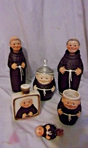Vintage Goebel Friar Tuck Brown 'Drinking Isn't a Sin' 7 Piece Set! VGC - Picture 1 of 13
