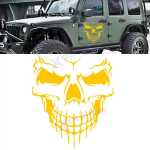 22" Yellow Skull Hood Decal Vinyl Graphic Pre-Cut Sticker for Tailgate Car Hood - Bild 1 von 8
