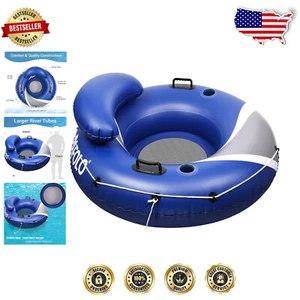 Durable 53" Adult Pool Float with Corrosion-Resistant Mesh Seat & Cup Holders - Picture 1 of 8