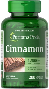 PURITAN'S PRIDE Cinnamon 500mg, 200 Vegetarian CAPSULES, Metabolism, Free UK P&P - Picture 1 of 3