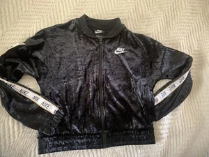 Girls' Nike Velvet Jacket & Pants Track Suit Set, Black, MSRP $90 - Picture 1 of 12