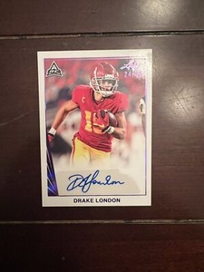 2021-22 Leaf Memories Drake London Rookie Auto #/30 Atlanta Falcons RC