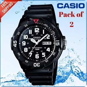 Casio MRW-200H-1BVES Men's Black Resin Strap Dial Day Date Analogue Watch - Picture 1 of 11