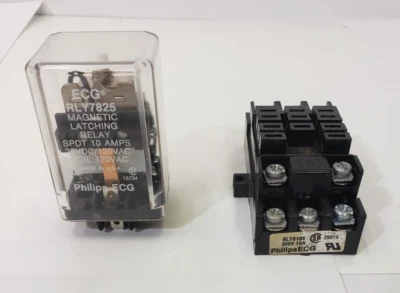 RLY7825 Philips ECG Relay SPDT 10A 28VDC 120VAC + RLY9105 300v Base - Image 1 of 2