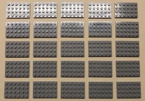 x25 NUEVO Lego Gris Placas Base 4x6 Ladrillo Construcción Placas GRIS AZULADO OSCURO - Imagen 1 de 1