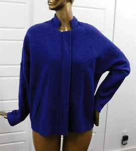 Neu Eileen Fisher $ 338rt blau Wolle Ultma Knotenkragen Jacke Mantel Gr. L - Bild 1 von 6