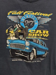 Vtg Car Show 2011 Mens T Shirt Size M Navy Blue Haysville Ks - Picture 1 of 5