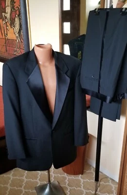 Gerald Austin Men's Black Tuxedo: Jacket 40L; Pants 33 Waist by 30-32 Inseam - Image 1 of 4