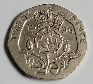 1996 UK England Queen Elizabeth II 20-Pence-Münze - Bild 1 von 2