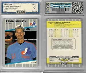 1989 Fleer Randy Johnson RC #381 Graded FCGS 9 MINT - Bild 1 von 1