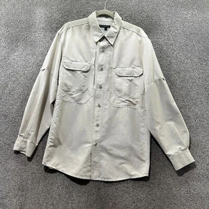 Royal Robins Camicia da Pesca Ventilata Uomo Grande Beige Ripstop Manica Lunga Bottoni - Foto 1 di 12